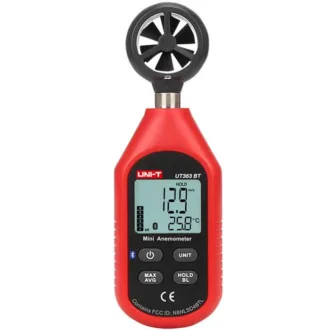 Uni T UT363BT mini anemometer Bluetooth wind speed and temperature meter HVAC testing tool